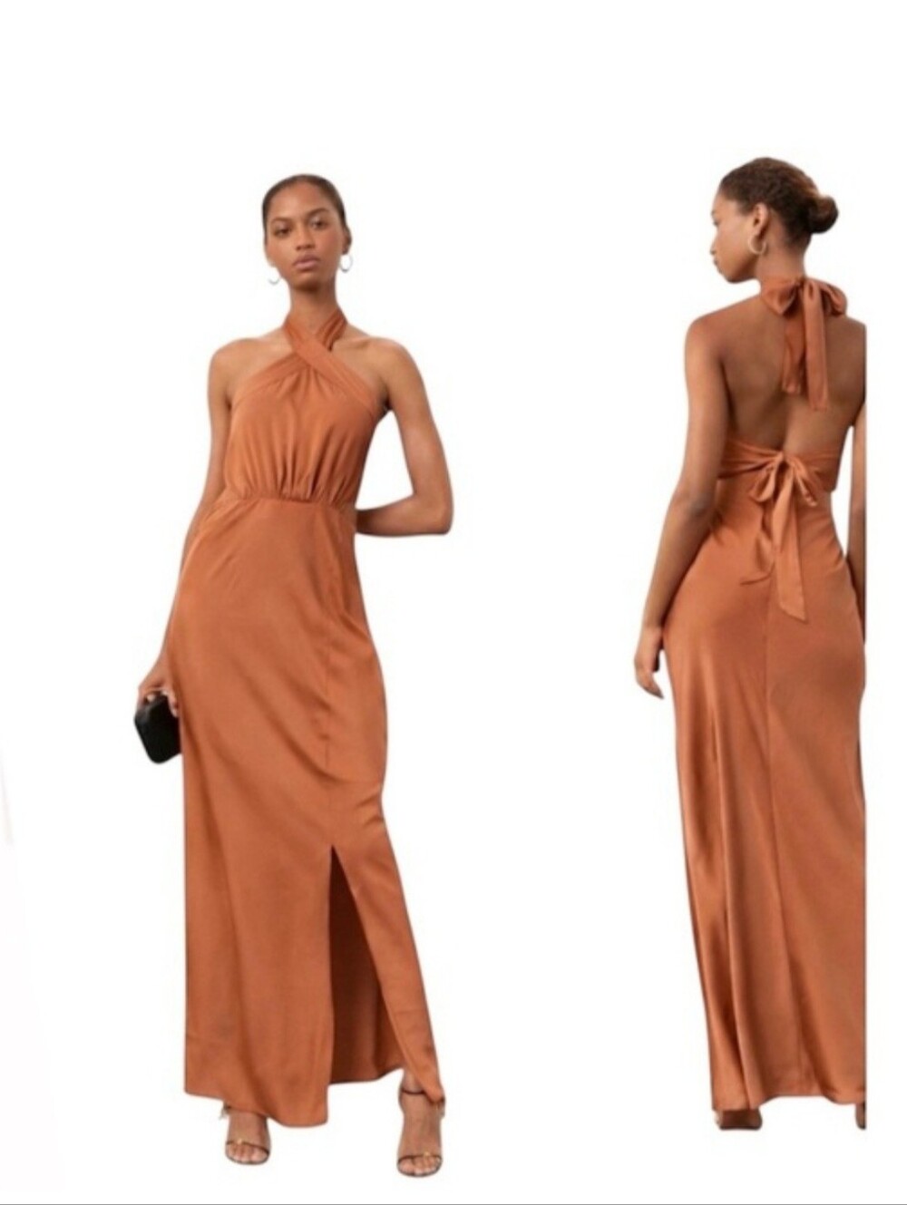 MINKPINK $189 Finlay Halter Gown in CLAY ✨️ NWT